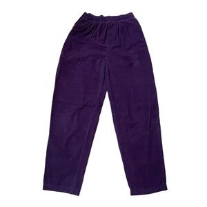 Vintage Cabin Creek purple corduroy elastic waist cropped pants size 6 petite